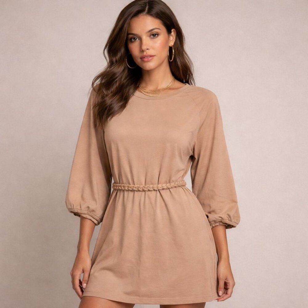 Joie Landra Mini Cotton Dress – Nougat (Tan) – Size S – NWT